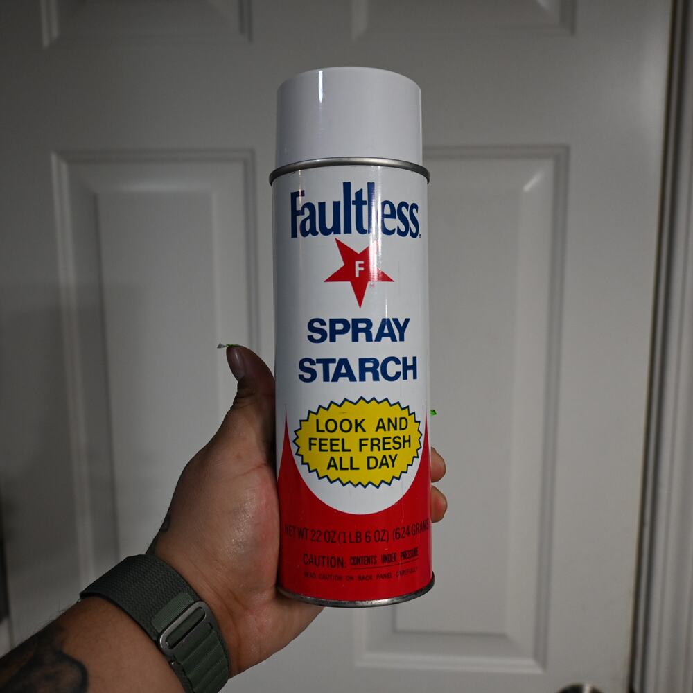 Vintage Faultless Spray Starch Advertising Can 1980s Retro Laundry Display